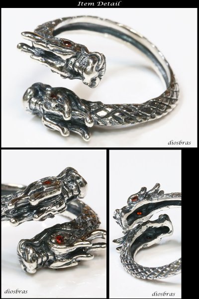 画像3: 【シルバー925】指輪 リング / ドラゴン 龍 竜/シルバー/ゴシック シルバーアクセサリー メンズ シルバーリング シルバー925 メンズアクセサリー 大きいサイズ フリーサイズ【メール便なら全国送料無料】 (3)