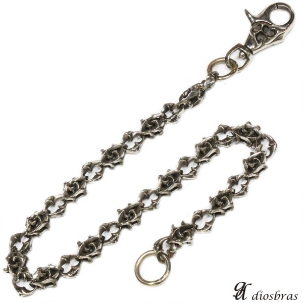 画像2: 【シルバーウォレットチェーン】【シルバーアクセサリー】アラベスク　唐草　シルバーアクセサリー メンズ ウォレットチェーン ピューター製 真鍮 メンズアクセサリー　プレゼントに人気 送料無料【diosbras-ディオブラス-】 (2)