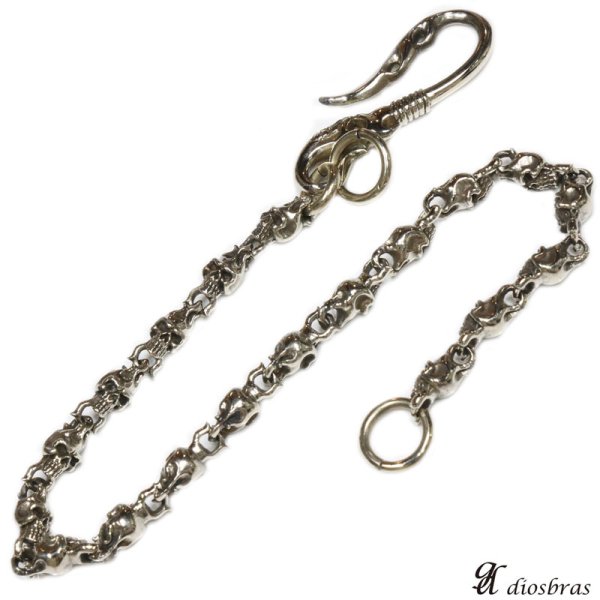 画像3: 【シルバーウォレットチェーン】【シルバーアクセサリー】スカル ドクロ 髑髏 骸骨 シルバーアクセサリー メンズ ウォレットチェーン ピューター製 真鍮 メンズアクセサリー アラベスク プレゼントに人気 送料無料【diosbras-ディオブラス-】 (3)
