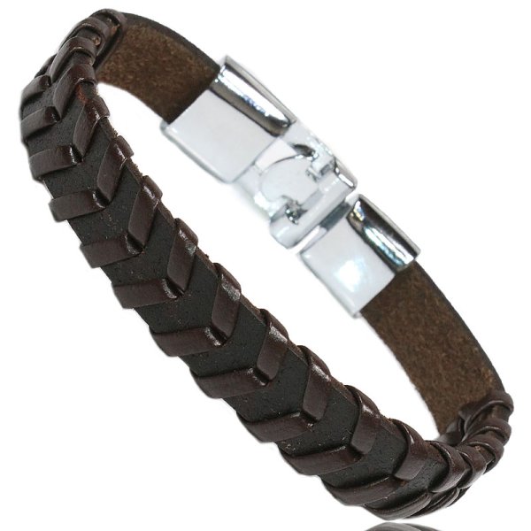 画像11: ブレスレット メンズ レザー ブレス 【 メール便送料無料 】 選べる♪全8色 本革 革 バングル レザーブレスレット レザーブレス アメカジ系 サロン系 キレカジ系 に♪　編み込み　フック　ネイティブ　インディアン (11)