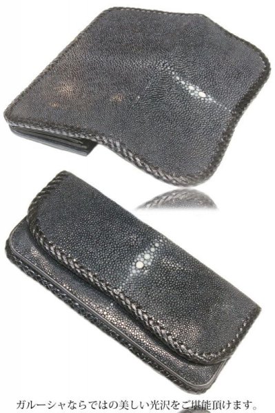 画像7: メンズ長財布 レザーウォレット 本革 スティングレイ エイ革 シンプルウォレット メンズ長財布  ホールド 革財布 皮財布 ロングウォレット 本物 天然皮革 ハンドメイド ウォレット お財布 紳士財布 プレゼント サイフ 牛革 ガルーシャ (7)
