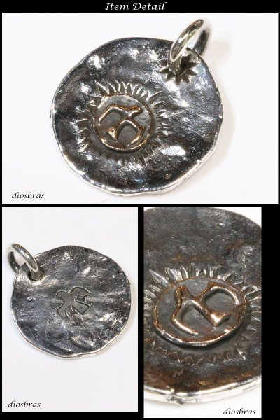 画像2: シルバー925素材【22mm 平打ち ゴールドイーグル トップ】フェザーネックレス製作 ハンドメイドネックレス/インディアンジュエリー・ネイティブ/シルバー925ペンダント/フェザー イーグル ゴールドサン パーツ ネックレス メンズ レディース メダル【メール便なら送料無料】 (2)