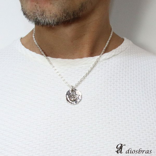 画像3: シルバー925素材【22mm 平打ち ゴールドイーグル トップ】フェザーネックレス製作 ハンドメイドネックレス/インディアンジュエリー・ネイティブ/シルバー925ペンダント/フェザー イーグル ゴールドサン パーツ ネックレス メンズ レディース メダル【メール便なら送料無料】 (3)