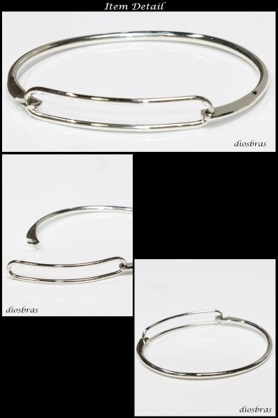 画像3: 【シルバーバングル】ハンドメイド プレート　ダブルライン　プレーンバングル　シンプル【シルバーアクセサリー】　シルバーアクセサリー メンズ シルバーバングル ブレスレット シルバー925 メンズアクセサリー　レディース　人気 バングル フック式　メール便送料無料 (3)