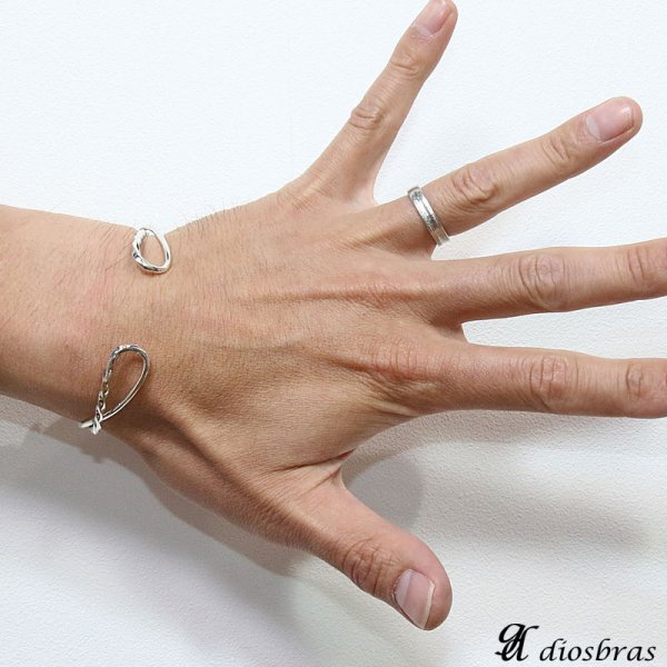 画像3: 【シルバーバングル】ハンドメイド　チェーン　デザイン　編み込み 網目 ツイストワイヤー【シルバーアクセサリー】バリチェーン　シルバーアクセサリー シルバーバングル ブレスレット シルバー925 メンズアクセサリー ネイティブアメリカン　人気 メール便送料無料 (3)