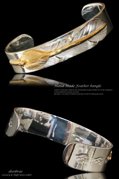 画像2: 【シルバーバングル】【シルバーアクセサリー】ハンドメイド 手彫りイーグル フェザー ココペリ ホイール シルバーアクセサリー メンズ シルバーバングル ブレスレット シルバー925 メンズアクセサリー 18Kコーティング 18金 プレゼントに人気 送料無料 (2)