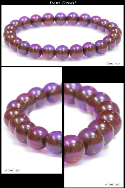 画像2: ハーベット ブルーアンバー 琥珀 8mm 0,8cmブレスレット 数珠 【パワーストーン】【お数珠】【念珠】【天然石ブレス】【【風水グッズ 】【開運アイテム】【お守り】 (2)