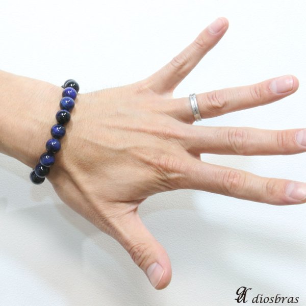 画像3: 【diosbras-ディオブラス-】ネイビーブルー タイガーアイ ブルー ネイビー 10mm 1cm【タイガーアイ】【虎目石】【水晶】ブレスレット 数珠 【パワーストーン】【お数珠】【念珠】【天然石ブレス】【【風水グッズ 】【開運アイテム】【お守り】 (3)