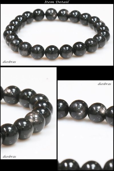 画像2: ブラックスター サファイア ブレスレット ダイオプサイト ブレスレット 8ミリ玉 約8mm 数珠【パワーストーン】【お数珠】【念珠】【天然石ブレス】【【風水グッズ 】【開運アイテム】【お守り】 (2)