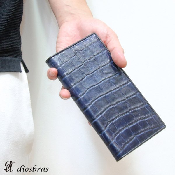 画像6: 【diosbras-ディオブラス-】本革 クロコダイル ベリー　お腹使用バイカーズウォレット　財布　レザーウォレット　ロングウォレット　ウォレット　バイカー　ヌメ革　長財布　/牛革財布シルバー９２５コンチョ/長財布鰐ワニwallet【CL】 (6)