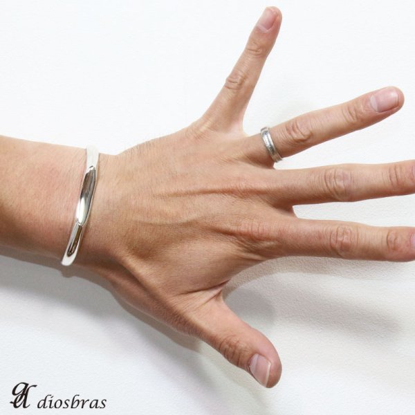 画像4: 【シルバーバングル】オールエッジ　バングル　プレーンバングル　シンプル【シルバーアクセサリー】　シルバーアクセサリー メンズ シルバーバングル ブレスレット シルバー925 メンズアクセサリー　レディース　人気 ブレード　バングル (4)