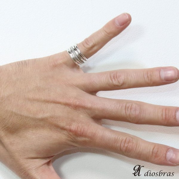 画像4: 【シルバーリング】【リング】ハンドメイド　ねじり ロープ　編み込み　2連　チェーン　リング　ツイスト　3つ編み　4つ編み シルバーアクセサリー メンズ 指輪 シルバー925 【メール便なら送料無料】 (4)