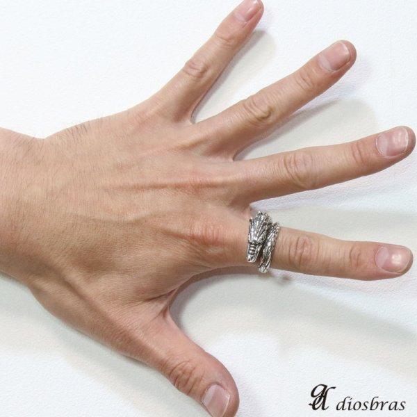 画像4: 【シルバー925】指輪 リング / ドラゴン 龍 竜/シルバー/ゴシック シルバーアクセサリー メンズ シルバーリング シルバー925 メンズアクセサリー 大きいサイズ フリーサイズ【メール便なら全国送料無料】 (4)