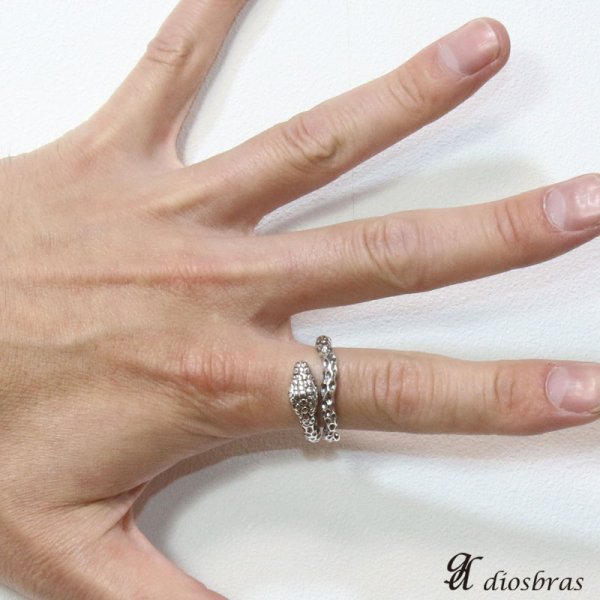 画像4: 【シルバーリング】【スネーク リング】シルバーアクセサリー リング 蛇 ヘビ シルバーアクセサリー メンズ シルバーリング 指輪 シルバー925 メンズアクセサリー 大きいサイズ フリーサイズ【メール便なら全国送料無料】 (4)