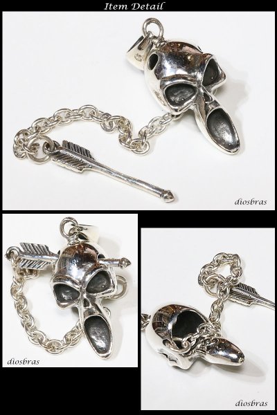 画像3: 【クロス ペンダント トップ】スカル 骸骨 アローズ 矢 十字架 ゴシック シルバー925ペンダント/ペンダント トップ シルバー 925/ネックレス/ ネックレス メンズ レディース【メール便なら送料無料】 (3)