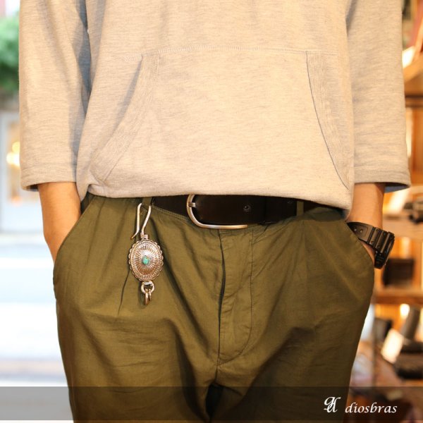 画像3: フェザー　ターコイズ　インレイ　キーホルダー キーフック　キーチェーン シルバー　silver　シルバー　真鍮　ＢＲＡＳＳ　ブラス　釣り針フック ウォレット　財布　バイカー　ライダース　ウォレットチェーン【diosbras-ディオブラス-】【メール便送料無料】 (3)