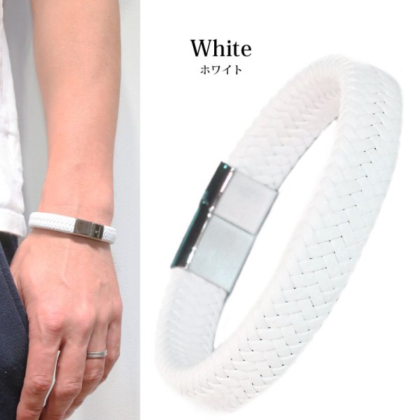 画像5: シンプル レザー ブレスレット編み込み　メッシュ ツイン レザーブレスレット 本革 レザー メンズ レディース 革 ラップブレスレット ペアブレスレット ペア ブレスレット バックル ステンレス 金属アレルギー ≪メール便送料無料≫ (5)