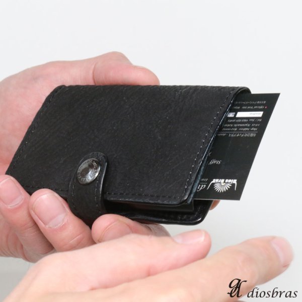 画像13: 名刺入れ スライド アルミニウム スライド 名刺ケース  薄型  イタリアンレザー 本革 牛革 スリム カードホルダー スライド式 メンズ レディース ビジネスカード シャークスキン シャーク サメ革 ガルーシャ ミニマリスト 【メール便送料無料  】 (13)