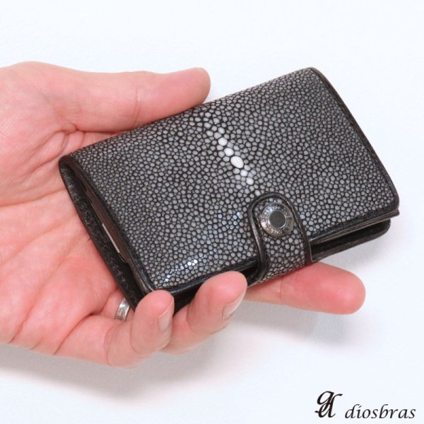 画像14: 名刺入れ スライド アルミニウム スライド 名刺ケース  薄型  イタリアンレザー 本革 牛革 スリム カードホルダー スライド式 メンズ レディース ビジネスカード スティングレイ 財布 スティングレー エイ革 ガルーシャ ミニマリスト 【メール便送料無料  】 (14)