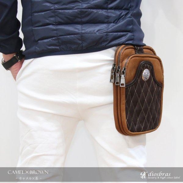 画像4: ウエストポーチ ウエストバッグ ヒップバッグ 本革 ベルトポーチ メンズ アイコスケース付き IQOS ヒップバック ハンドメイド レザー|ウォレットホルダー 牛革 誕生日 ウェストポーチ バッグ ベルト通しウエストバッグ ウエストポーチ ポーチ 彼氏のプレゼントにおススメ (4)