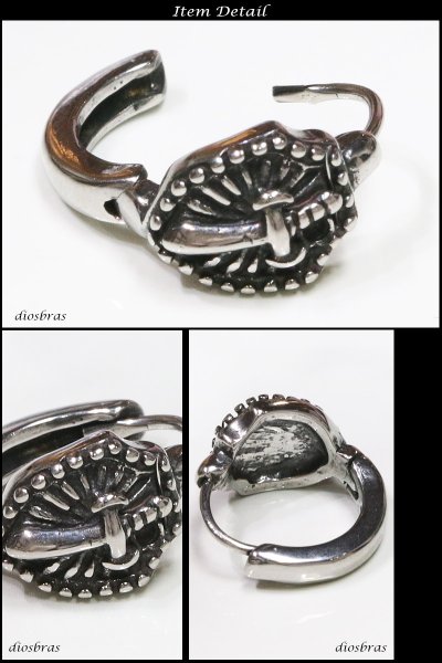 画像2: マリア　リング　フープ スカル　中折れ式　ステンレス　ピアス メンズ レディース 激安ピアス イヤリング アクセサリー【マリア】ステンレス　◇片方ピアス メンズ レディース 13mm (2)