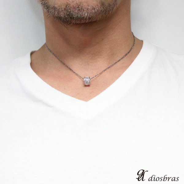 画像4: ブラックジルコニア　ホワイトジルコニア　ブリリアンカット　ビーズ　リング シルバー925/ペンダント トップ シルバー 925/ネックレス/ ネックレス　メンズ レディース (4)