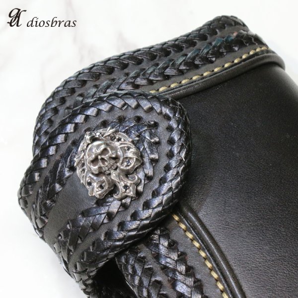 画像3: コンチョ クロス 十字架 ドクロ スカル 髑髏 コンチョ スカルヘッド ジルコニア シルバー925コンチョ 財布 ウォレット スペード メンズ (ネジ式)【diosbras-ディオブラス-】【メール便なら送料無料!!】 (3)