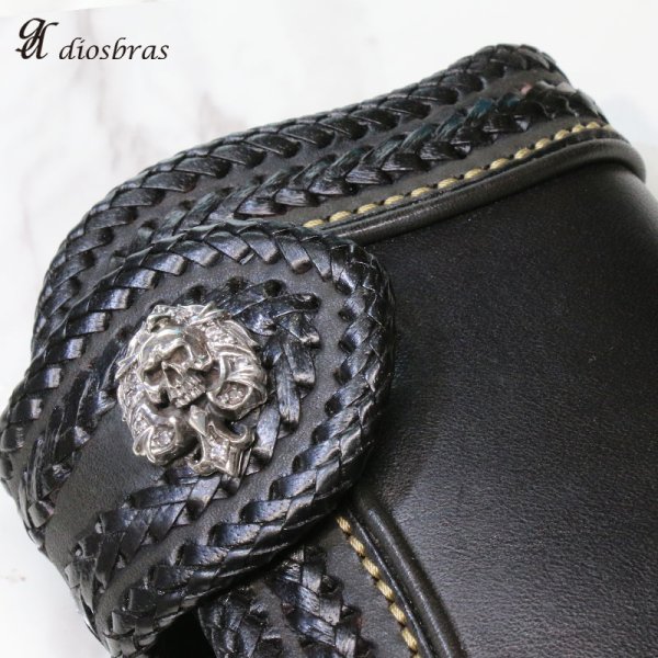 画像5: コンチョ クロス 十字架 ドクロ スカル 髑髏 コンチョ スカルヘッド ジルコニア シルバー925コンチョ 財布 ウォレット スペード メンズ (ネジ式)【diosbras-ディオブラス-】【メール便なら送料無料!!】 (5)