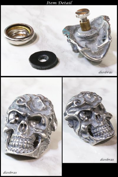 画像2: コンチョ スカル 骸骨 ドクロ コンチョ 亜鉛合金製 コンチョ ゴシック ネジ式【メール便限定送料無料!!】 (2)