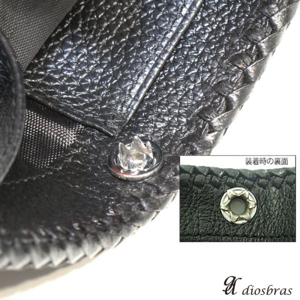 画像2: ハトメ パーツ ジョイントパーツ ウォレット接続パーツ 透かし彫り アラベスク  唐草 シルバー 亜鉛合金製  コンチョ 接続ホール【J10】 レザー ロング ウォレット 財布 メンズ レディース【メール便送料無料!!】 (2)