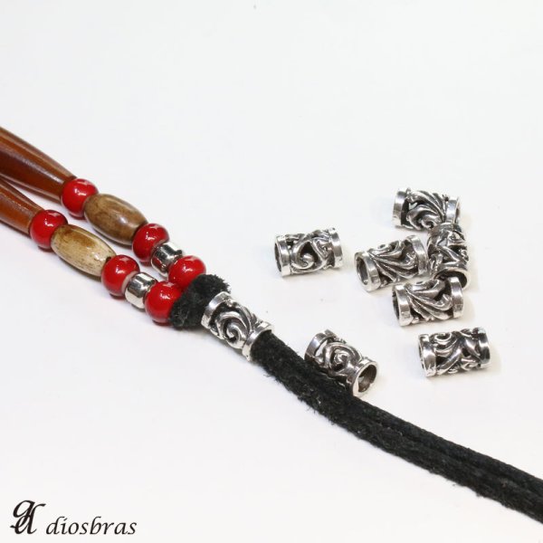 画像2: ビーズ/シルバー/シルバー925/ビーズ/アクセサリー/ハンドメイド/パーツ/アラベスク トライバル 唐草 縦11.3mm 直径7mm 穴径5,1mm 【メール便全国送料無料】 (2)