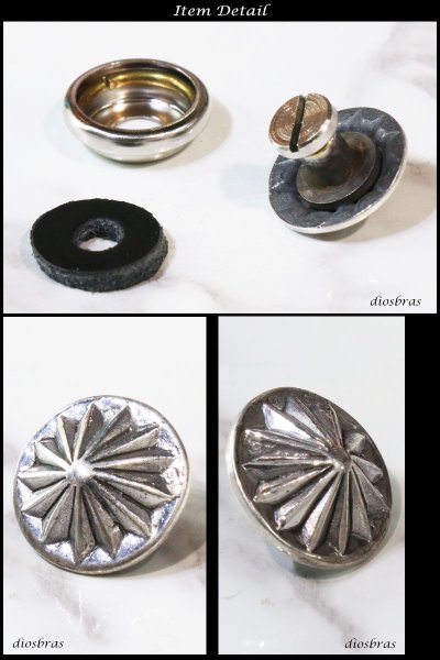 画像2: コンチョ コンチョ 太陽神 サンマーク インディアン ネイティブアメリカン コンチョ シルバー925コンチョ 財布 ウォレット メンズ (ネジ式)【メール便なら送料無料!!】 (2)