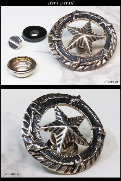 画像2: コンチョ コンチョ ネイティブ スター 星 コイン アラベスク インディアン 【L】 コンチョシルバー925コンチョ ナバホ 財布 ウォレット メンズ (ネジ式)【メール便送料無料!!】 (2)