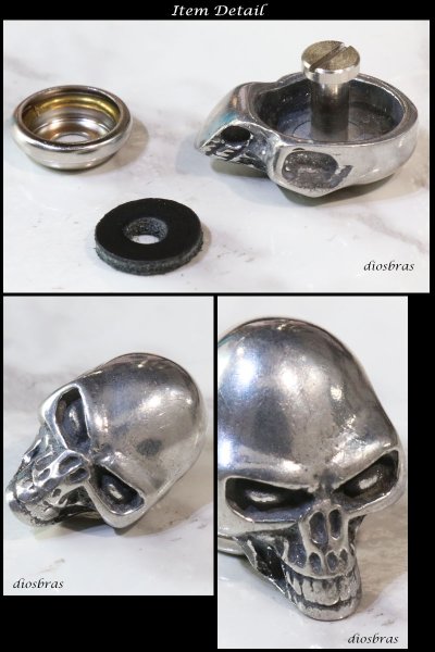 画像2: コンチョ スカル ドクロ 骸骨 ドクロ コンチョ亜鉛合金製 コンチョ ドロップハンドル ジョイントパーツ(ネジ式)【メール便限定送料無料!!】 (2)