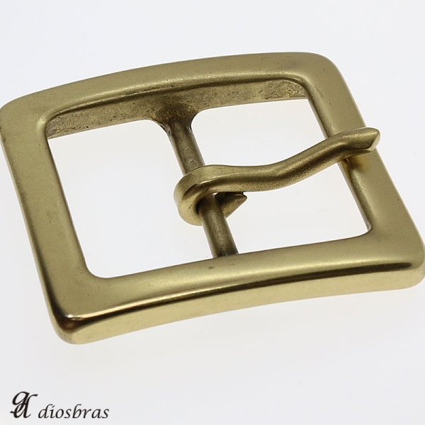 画像3: バックルのみ 金具 40mm幅 スクエア型 四角 金属製 バックル交換 バックルなしベルト用 レザークラフト ゴールド アンティークゴールド (3)