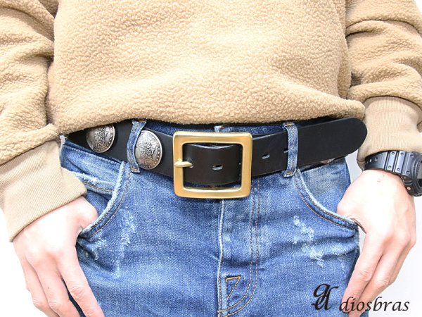 画像2: バックルのみ 金具 40mm幅 スクエア型 四角 金属製 バックル交換 バックルなしベルト用 レザークラフト ゴールド アンティークゴールド (2)