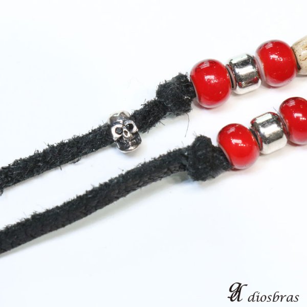 画像2: ビーズ/シルバー/シルバー925/ビーズ/アクセサリー/ハンドメイド/パーツ/スカル ハンド 骸骨 髑髏 ドクロ クロス 十字架 ジルコニア ゴシック アラベスク 縦7,2mm 直径3.8mm 穴径2,3mm 【メール便全国送料無料】 (2)