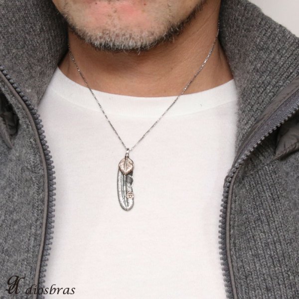 画像3: シルバー925【フェザー トップ】イーグル クロウ 爪 フェザーネックレス ハンドメイドネックレス/インディアンジュエリー・ネイティブ/シルバー925ペンダント/フェザー イーグル  パーツ メンズ レディース ゴールド 真鍮【メール便なら送料無料】 (3)