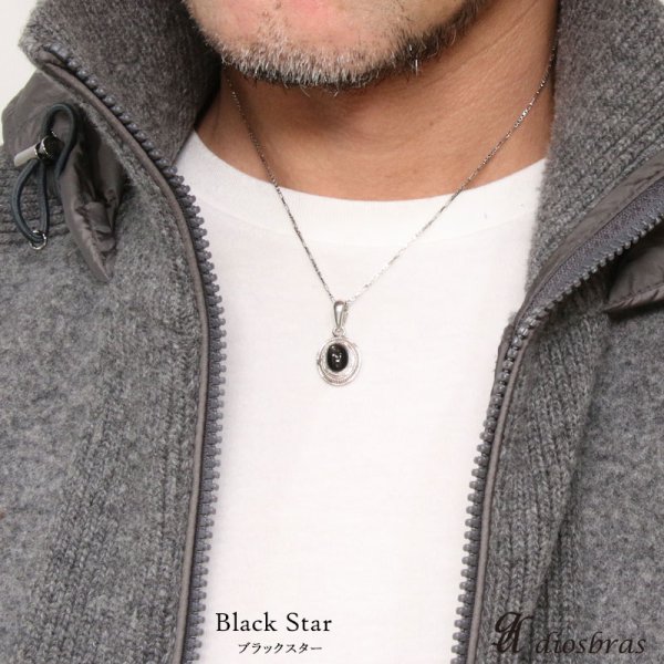 画像3: オーバル ペンダント トップ 存在感あるブラックスター ダイオプサイト ペンダント ナバホ/ネイティブアメリカン インディアンジュエリー鷹・イーグル羽根/シルバー925/フェザーネックレス ネックレス メンズ レディース【メール便なら送料無料】 (3)