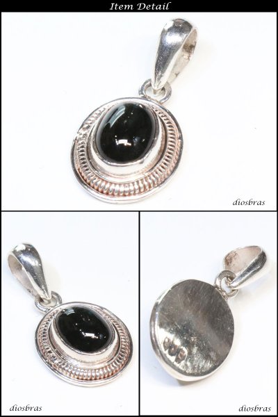 画像2: オーバル ペンダント トップ 存在感あるブラックスター ダイオプサイト ペンダント ナバホ/ネイティブアメリカン インディアンジュエリー鷹・イーグル羽根/シルバー925/フェザーネックレス ネックレス メンズ レディース【メール便なら送料無料】 (2)