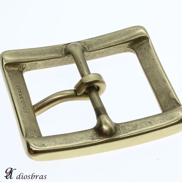 画像4: バックルのみ 金具 40mm幅 スクエア型 四角 金属製 バックル交換 バックルなしベルト用 レザークラフト ゴールド アンティークゴールド (4)