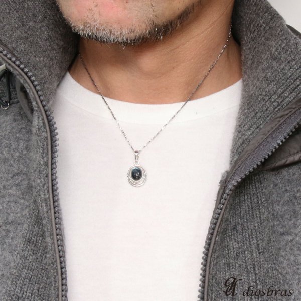 画像3: ラブラドライト ペンダント 【オーバル ペンダント トップ】存在感のあるペンダント ナバホ パワーストーン インディアンジュエリー鷹・イーグル羽根/シルバー925/フェザーネックレス ネックレス メンズ レディース (3)