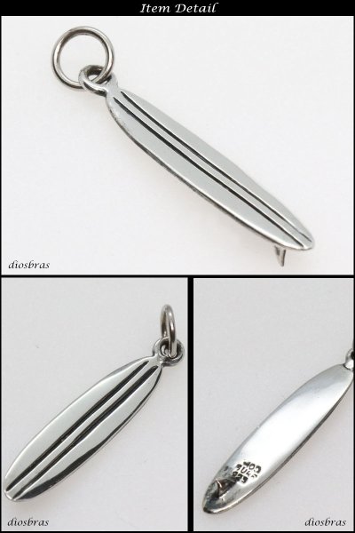 画像2: サーフボード　surf 波　サーフィン　ペンダント トップ　ゴシック　シルバー925ペンダント/ペンダント トップ シルバー 925/ネックレス/ ネックレス メンズ レディース　ネイティブ　インディアン≪メール便なら送料無料!!≫ (2)