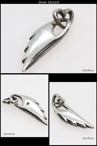 画像2: ペンダント ウイング 羽根 フェザー シルバー925/ペンダント トップ シルバー 925/ネックレス/ ネックレス  メンズ レディース≪メール便送料無料≫ (2)
