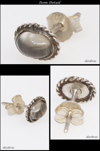 画像2: 【ムーンストーン ピアス】ムーンストーン　本物シルバー925/　ピアス 丸 片方 パワーストーン/ピアス片耳・片方販売ピアス メンズ レディース (2)