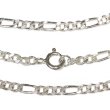 画像1: 【シルバーチェーン】シルバー カット フィガロチェーン 幅2,8mm 45cm 50cm ネックレス チェーン シルバー925 SILVER Necklace chain 銀 鎖 首飾り フィガロ【メール便無料】【ギフトOK】 シルバー925チェーン シルバーネックレスチェーン (1)