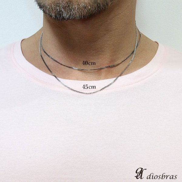 画像2: 【シルバーチェーン】シルバー マリーナ ロロマリーナチェーン マリンチェーン マリーン 幅1,3mm 40cm 45cm ネックレス チェーン シルバー925  銀 鎖 首飾り【ギフト】 シルバー925チェーン シルバーネックレスチェーン ハンドメイド 独自燻し仕上げ オキシダイ (2)