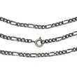 画像1: 【シルバーチェーン】シルバーフィガロチェーン 幅1,6mm 40cm 45cm 50cm ネックレス チェーン シルバー925 SILVER Necklace chain 銀 鎖 首飾り フィガロ【メール便無料】【ギフトOK】 シルバー925チェーン シルバーネックレスチェーン 独自燻し仕上げ　オキシダイ (1)