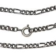 画像1: 【シルバーチェーン】シルバー カット フィガロチェーン 幅2,8mm 45cm ネックレス チェーン シルバー925 SILVER Necklace chain 銀 鎖 首飾り フィガロ【メール便無料】【ギフトOK】 シルバー925チェーン シルバーネックレスチェーン 独自燻し仕上げ　オキシダイ (1)