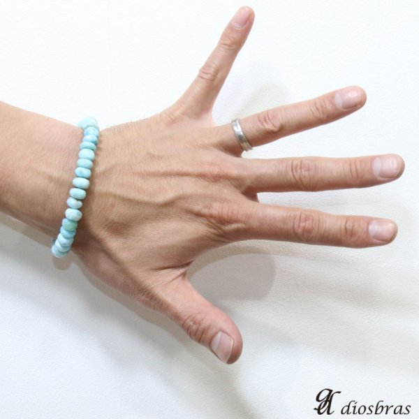 画像2: ラリマー ブレスレット 8mm 馬蹄 ホースシュー フェザー ブレスレット ブレス メンズ ネイティブ /羽/オニキス シルバー925 チェーン メディスンホイール フェザー 8mm〜8,5mm 【diosbras-ディオブラス】【全国送料無料】 (2)